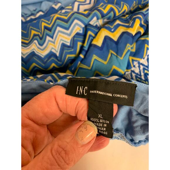 INC Blouse Chevron Print Babydoll Boho Whimsical Womens SZ XL - Picture 3 of 8